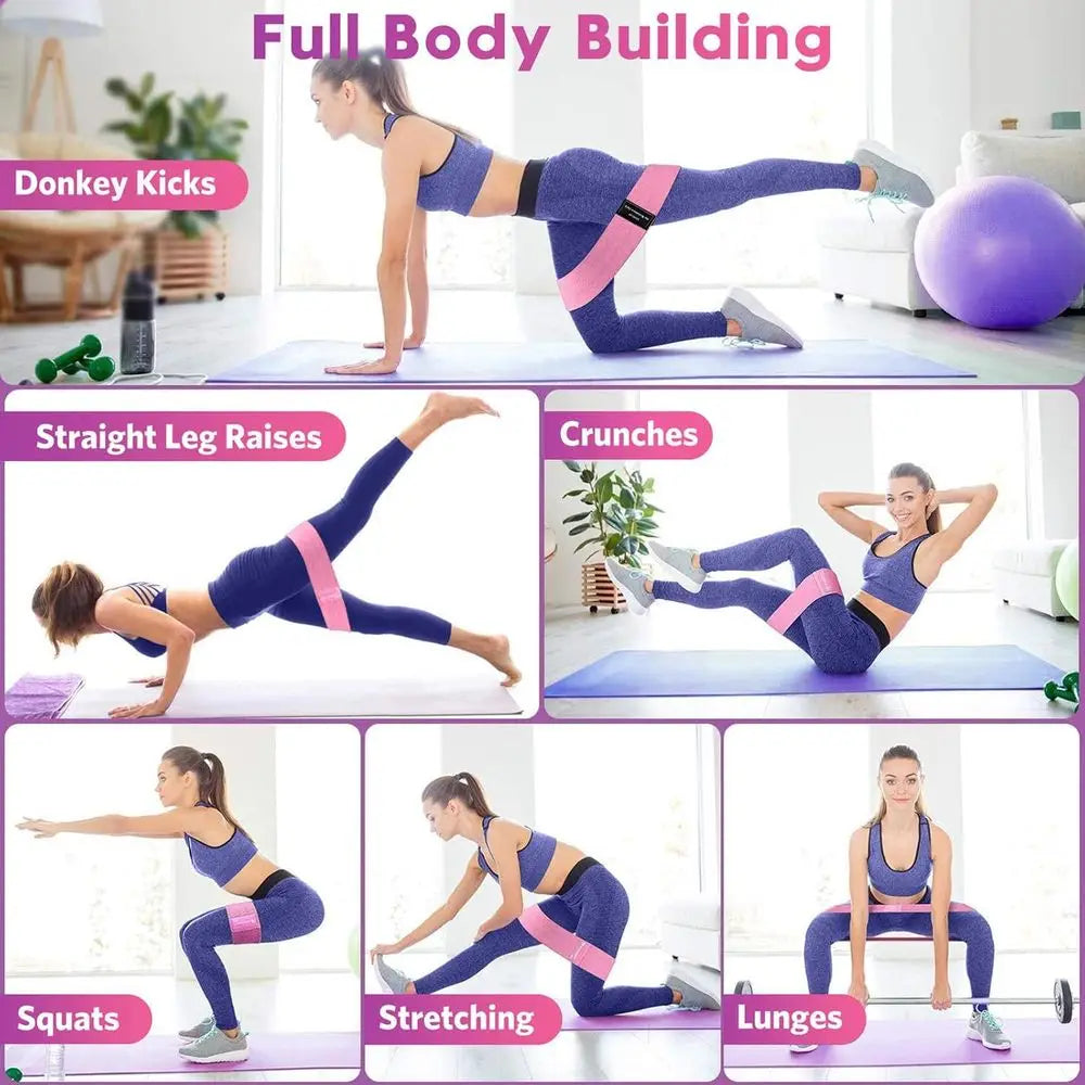 3-Set Proportional Resistance Bands for Fitness, Pilates, Yoga, Home Gym, Lower Body Training | Suitable for All Strength Levels