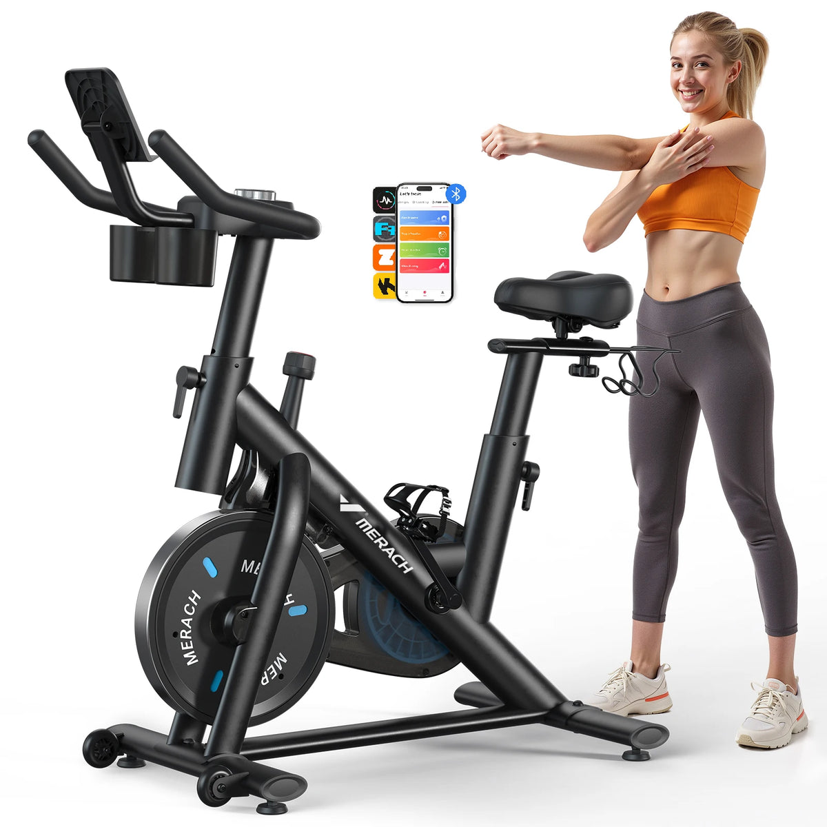 MERACH Magnetic Indoor Exercise Bike With Exclusive App For Fitness