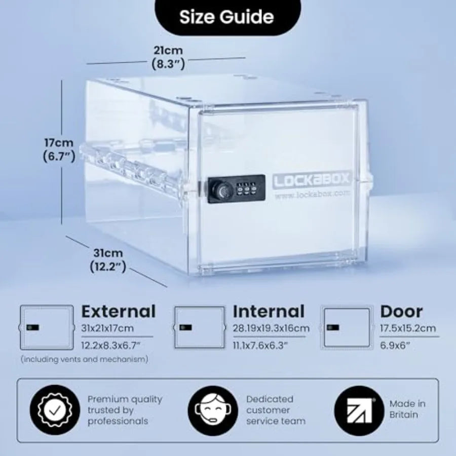 One™ Premium Lock Box Medium Combination Lock Box For Food, Medicine and Home Safety External Size 12 x 8 x 6.6 Inch