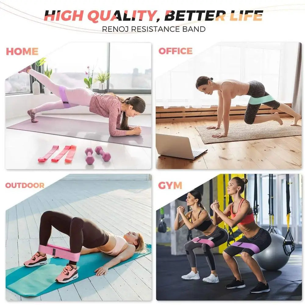 3-Set Proportional Resistance Bands for Fitness, Pilates, Yoga, Home Gym, Lower Body Training | Suitable for All Strength Levels