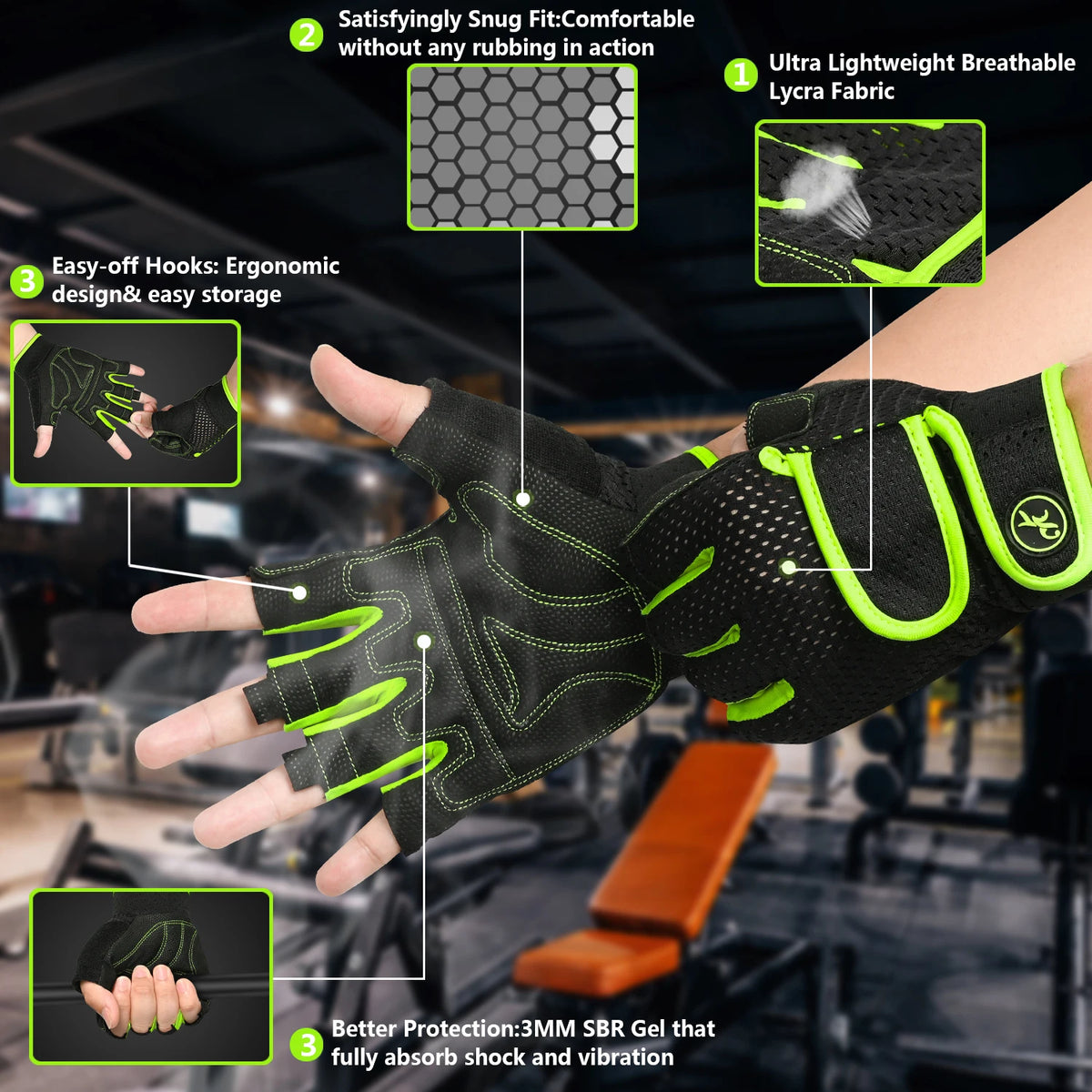 Universal Gym Gloves For Men Women Weight Lifting Fitness Training