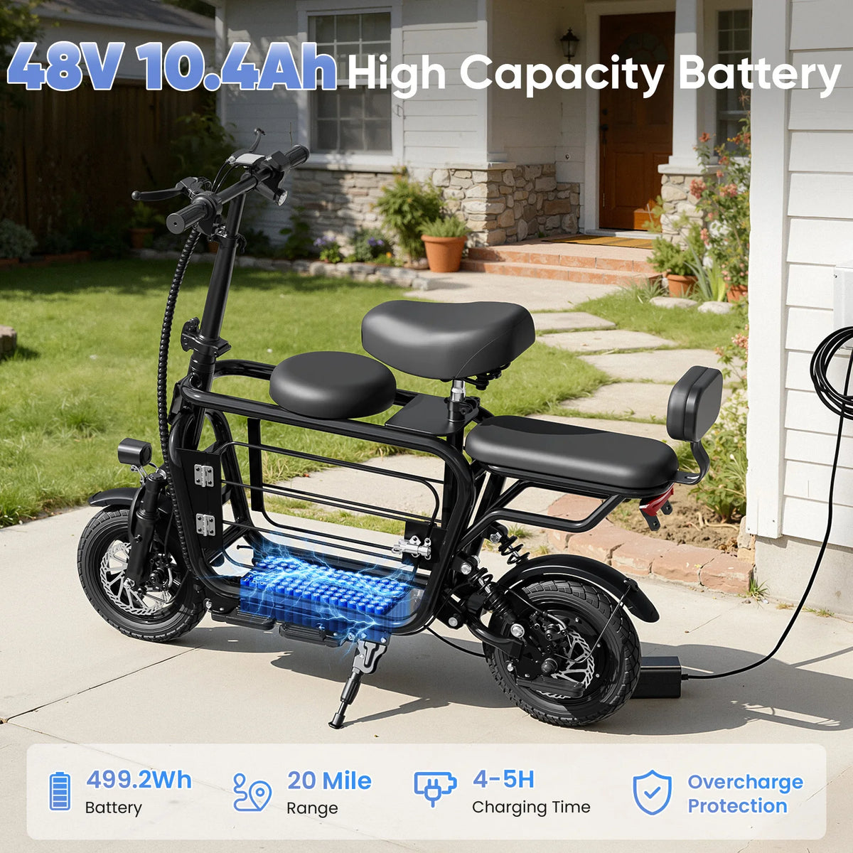 Eilleo Spacewalk 750W Electric Scooter With Large Pet Basket