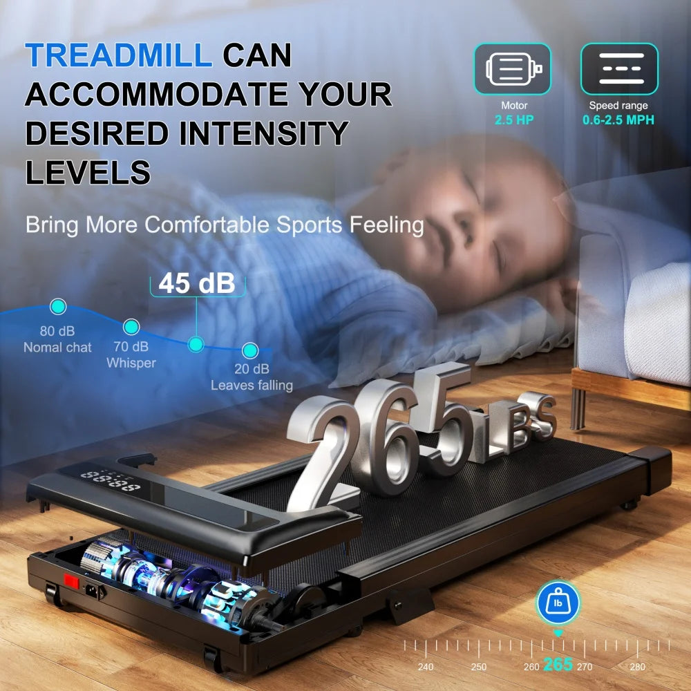Superun Foldable Treadmill Six Percent Incline Bluetooth Two Point Five HP Motor