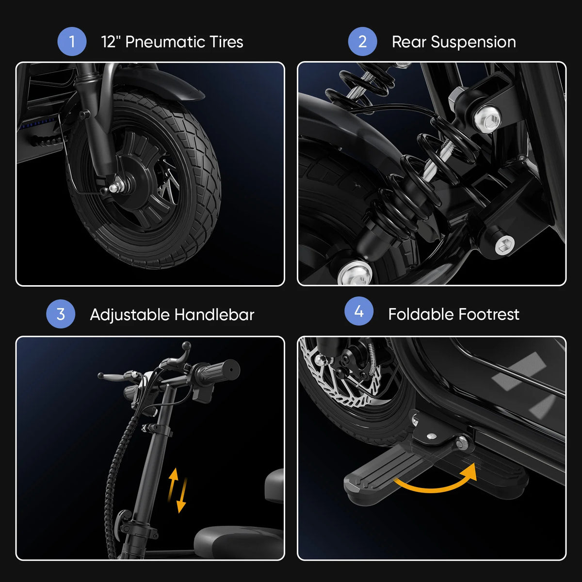 Eilleo Spacewalk 750W Electric Scooter With Large Pet Basket