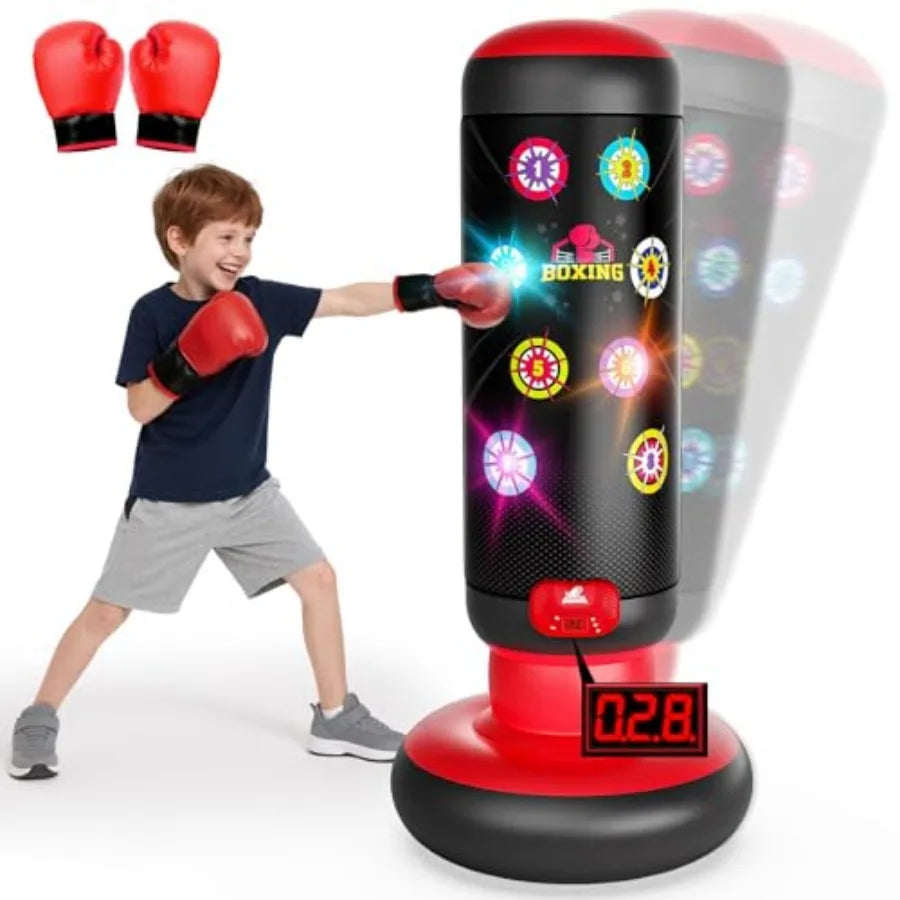 Punching Bag Boxing Set With Scoring And Music Inflatable