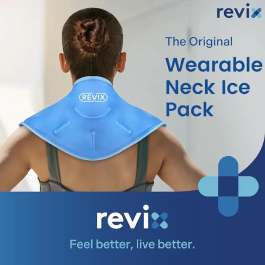 Neck Ice Pack Wrap Reusable Hot Cold Gel Pack for Neck and Shoulder, Large Flexible Design with Soft Plush Lining, Cervical Gel