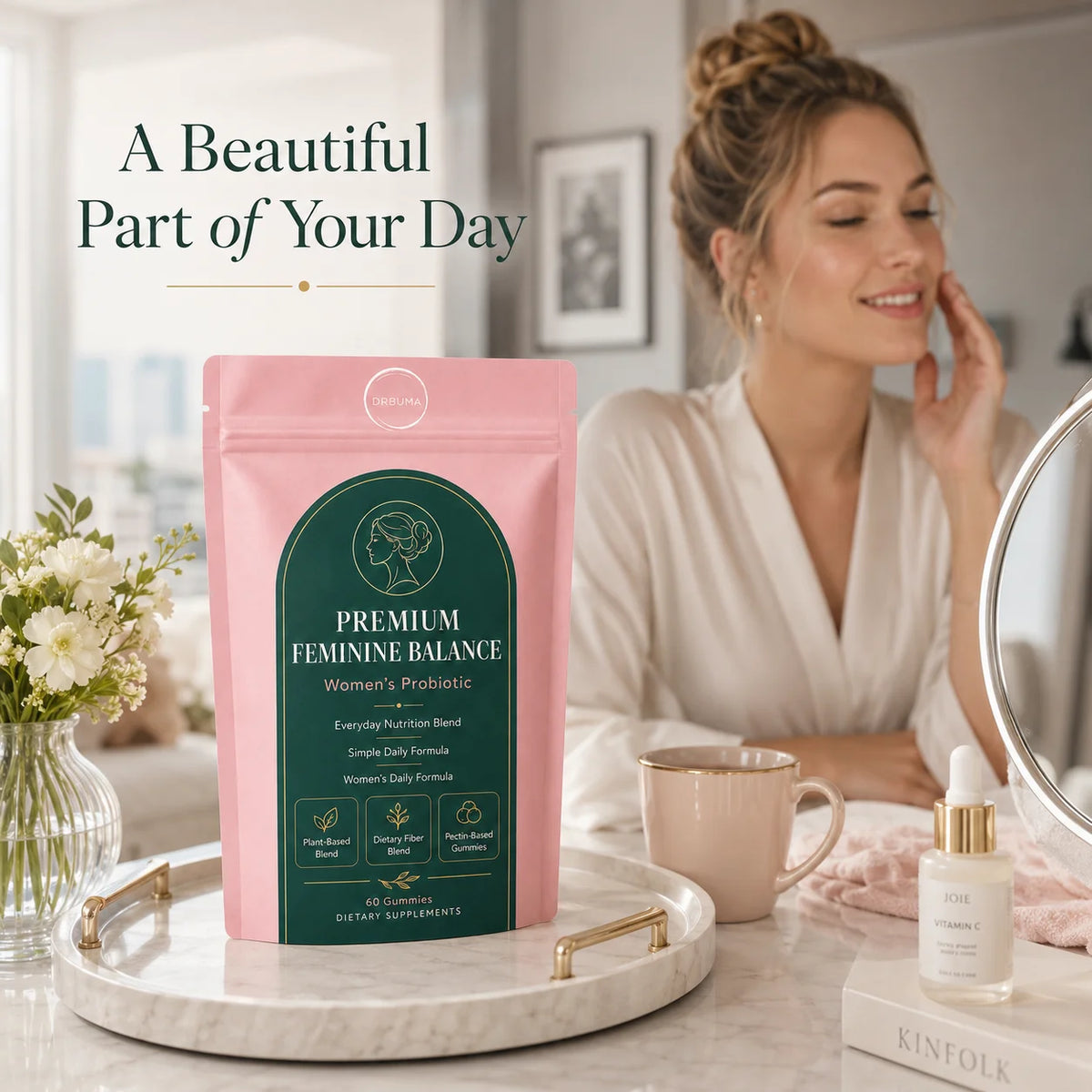 Plant-Based Probiotic Nutritional Gummies With Dietary Fiber And Pectin