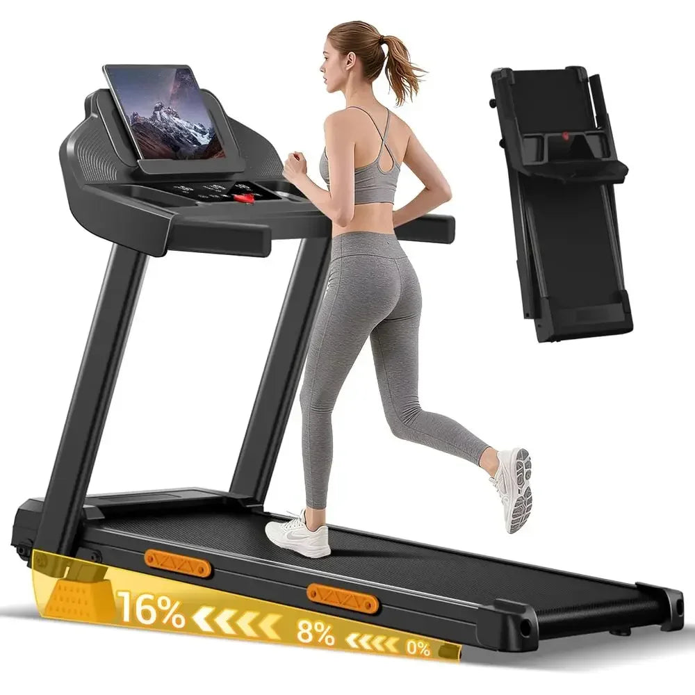 16% Incline 4-in-1 Foldable Treadmill with Triple-Sole, 3.0HP, Suitable for Home and Office, 400 lbs Capacity