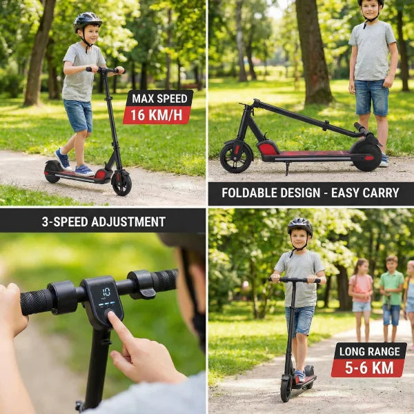 CAROMA 150W Kids Electric Scooter Foldable With LED Display UL2272