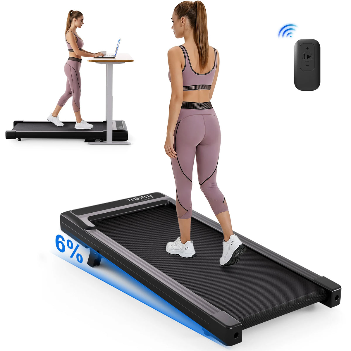 Superun Foldable Treadmill Six Percent Incline Bluetooth Two Point Five HP Motor
