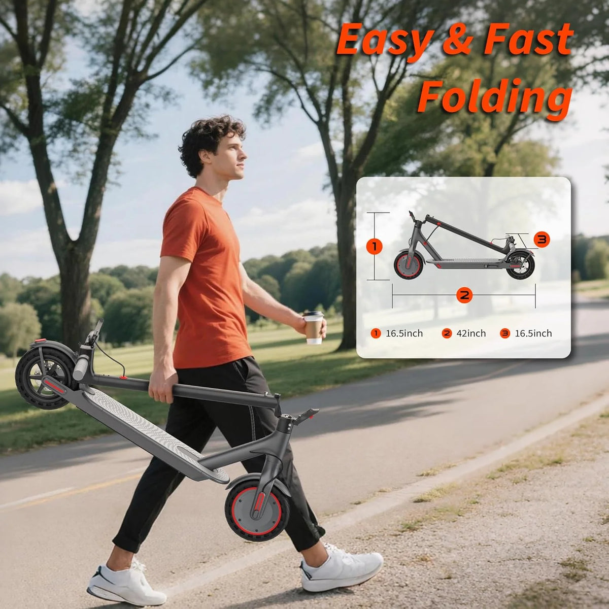 AOVOPRO ES80 Electric Scooter 350W Foldable 19 MPH Max Speed
