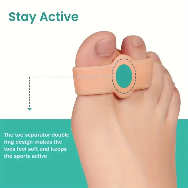 Silicone Double Loop Toe Separators Cushions For Daily Foot Care
