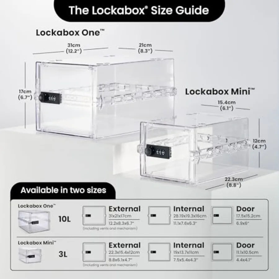 One™ Premium Lock Box Medium Combination Lock Box For Food, Medicine and Home Safety External Size 12 x 8 x 6.6 Inch