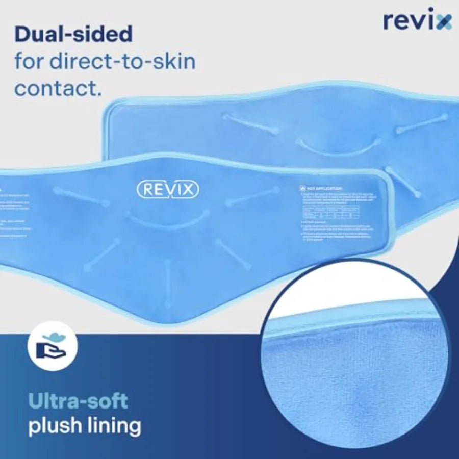 Neck Ice Pack Wrap Reusable Hot Cold Gel Pack for Neck and Shoulder, Large Flexible Design with Soft Plush Lining, Cervical Gel