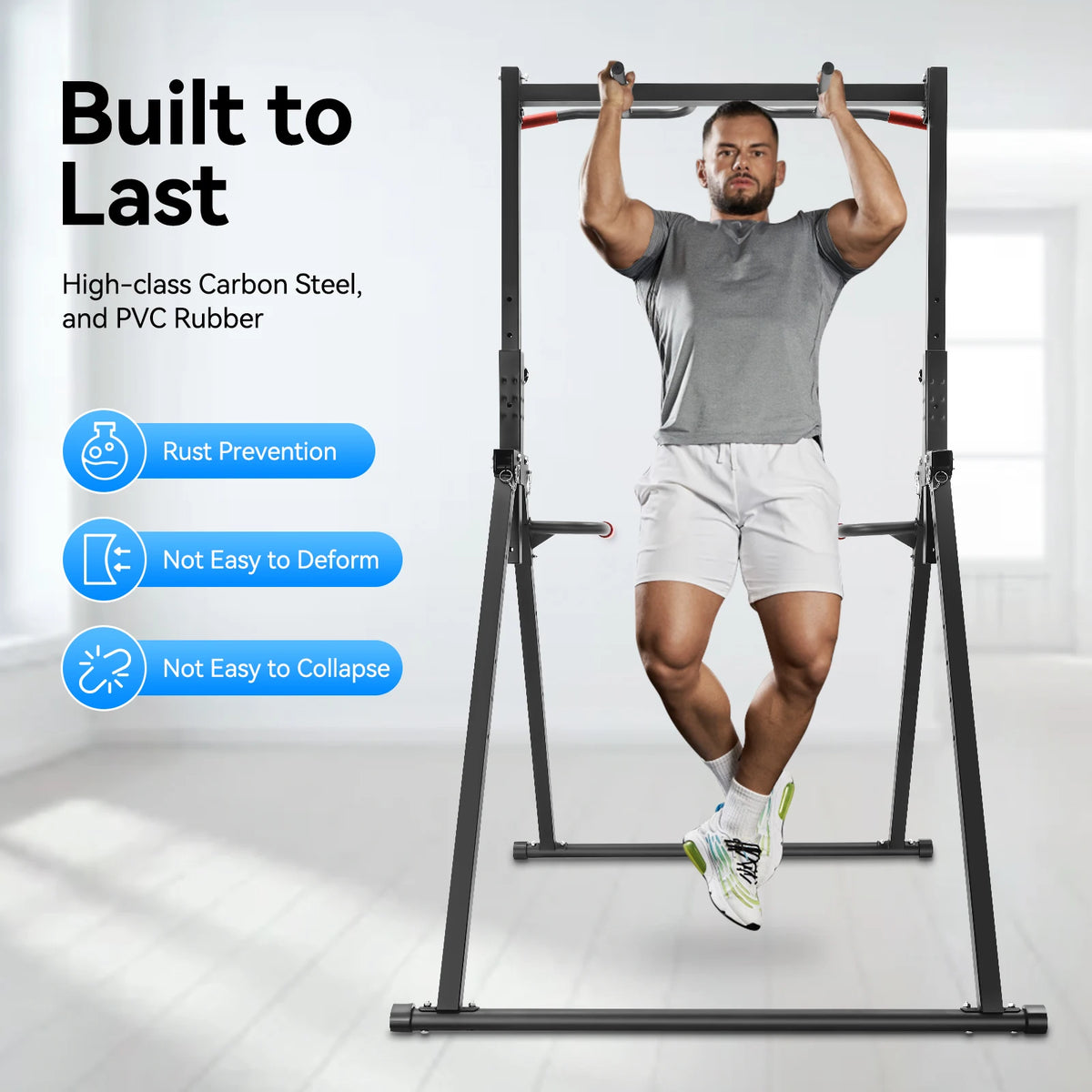 Pull Up Bar Dip Bar Power Tower Adjustable Home Gym