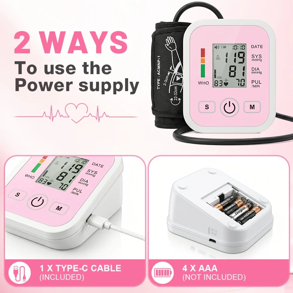 Digital Upper Arm Blood Pressure Monitor With Heart Rate Display
