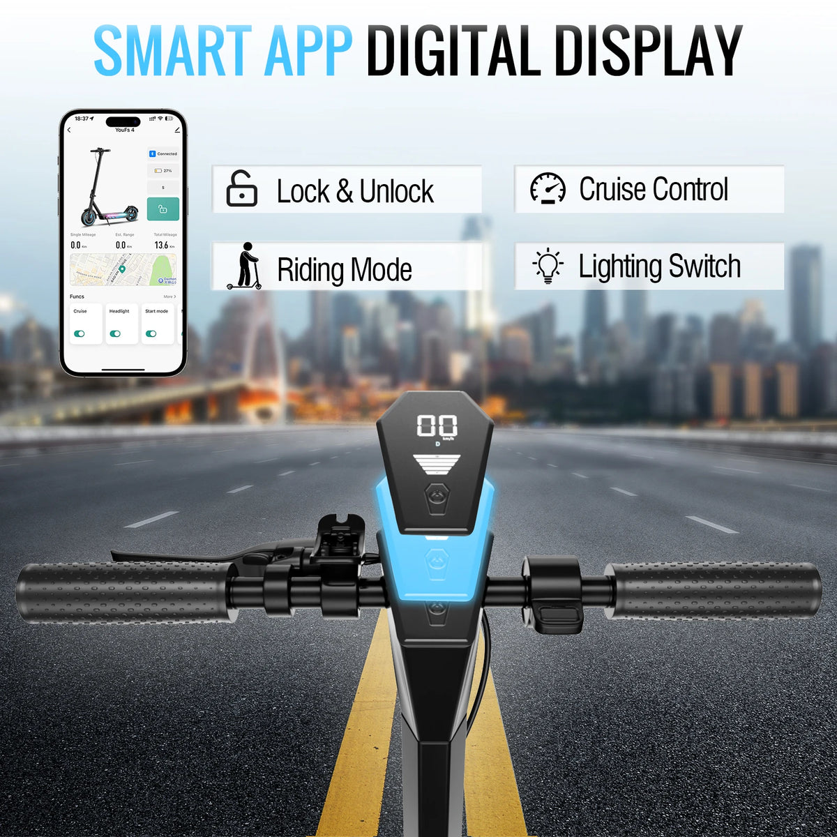 Electric Scooter For Adults 600W Motor 36V 15Ah Battery