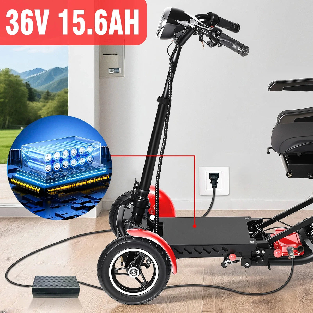 LELEKUAI Folding 4-Wheel Mobility Scooter For Seniors And Adults