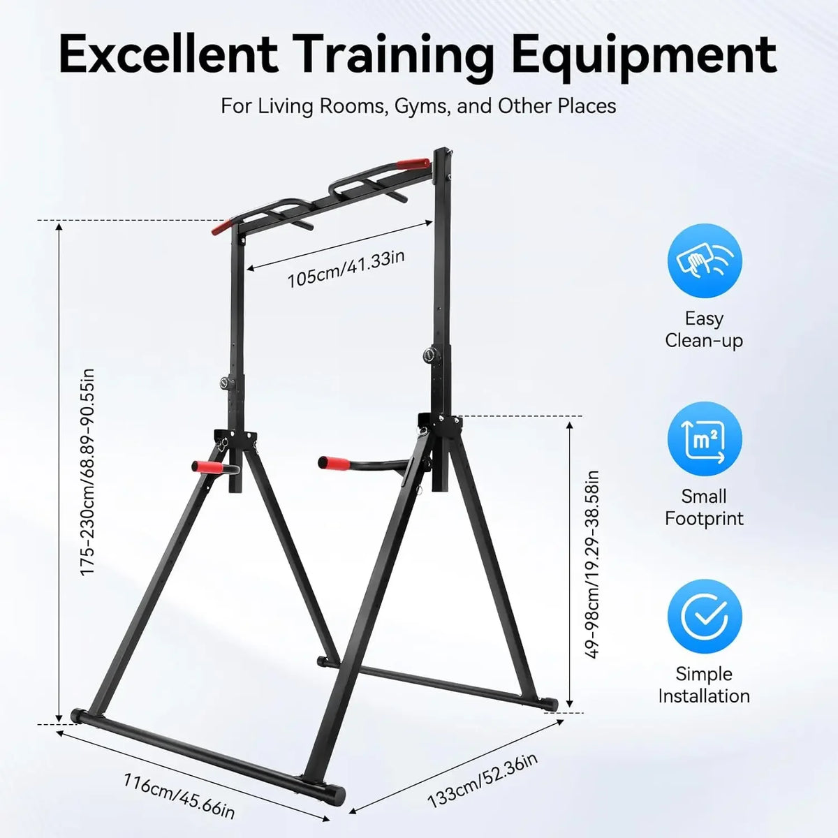 Pull Up Bar Dip Bar Power Tower Adjustable Home Gym