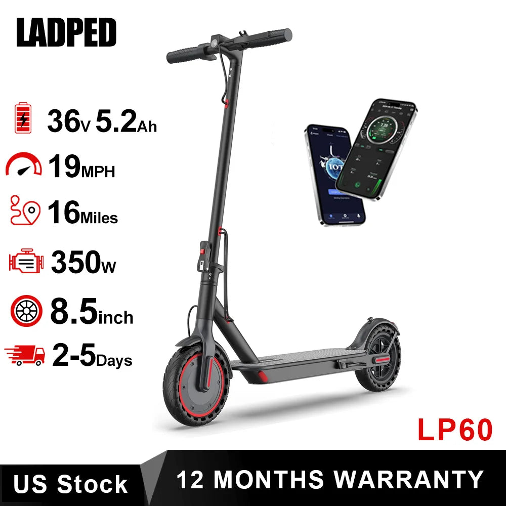 Ladped LP60 Electric Scooter 350W 19MPH Folding 16 Mile Range