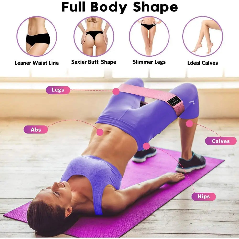 3-Set Proportional Resistance Bands for Fitness, Pilates, Yoga, Home Gym, Lower Body Training | Suitable for All Strength Levels