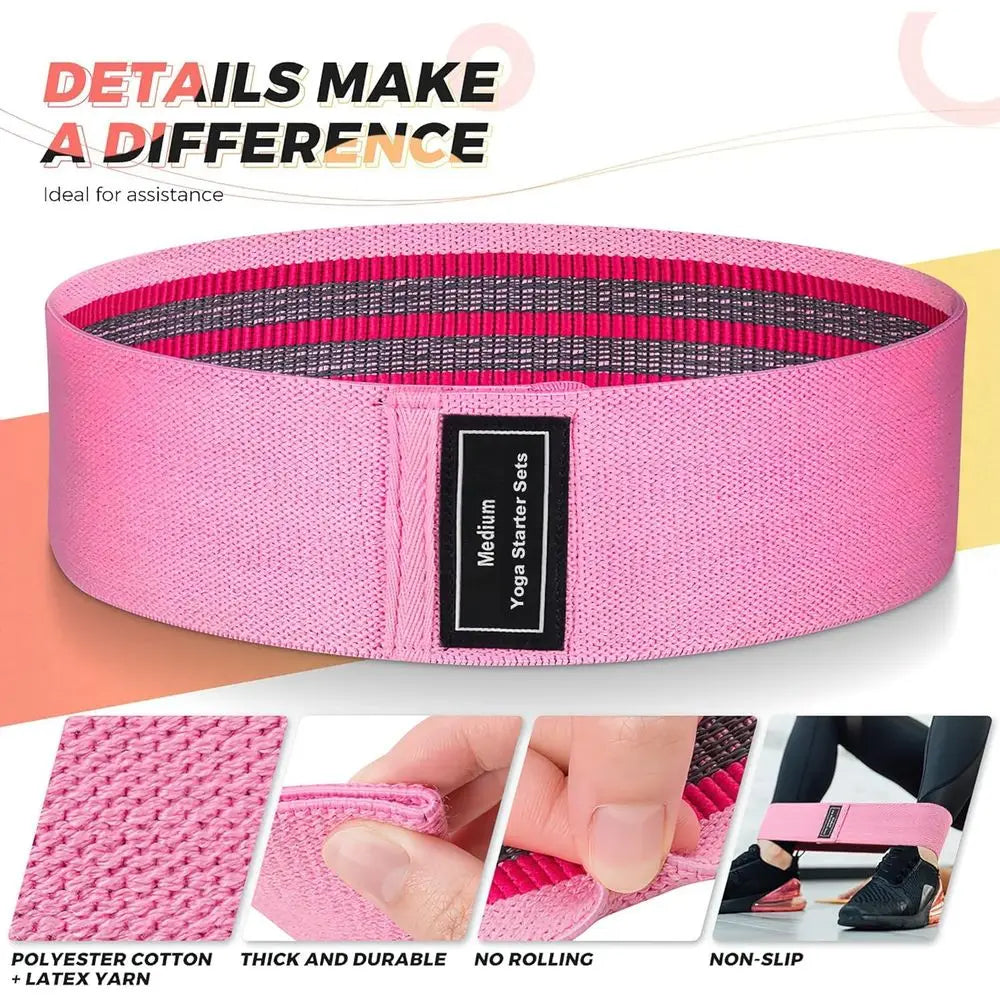 3-Set Proportional Resistance Bands for Fitness, Pilates, Yoga, Home Gym, Lower Body Training | Suitable for All Strength Levels