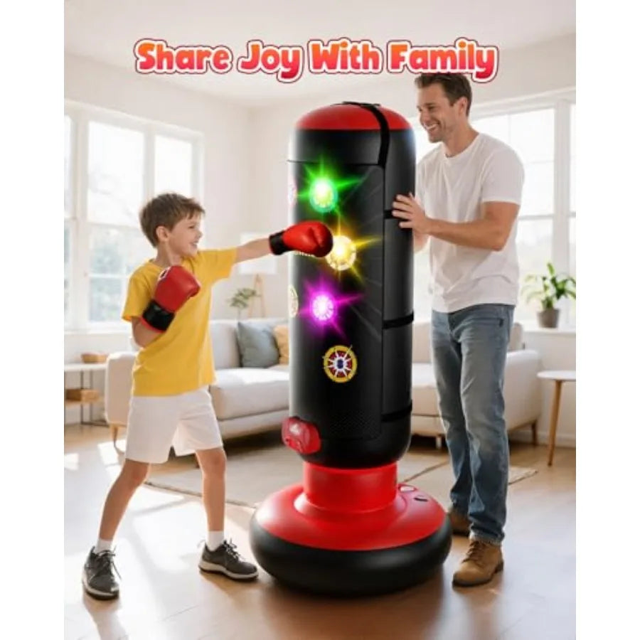 Punching Bag Boxing Set With Scoring And Music Inflatable