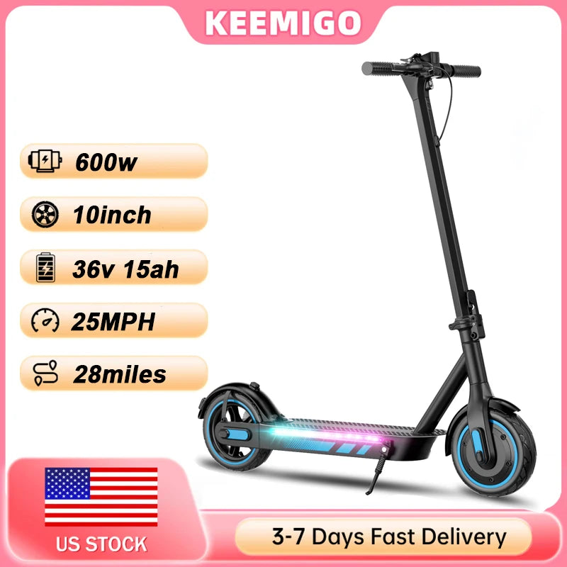 Electric Scooter For Adults 600W Motor 36V 15Ah Battery