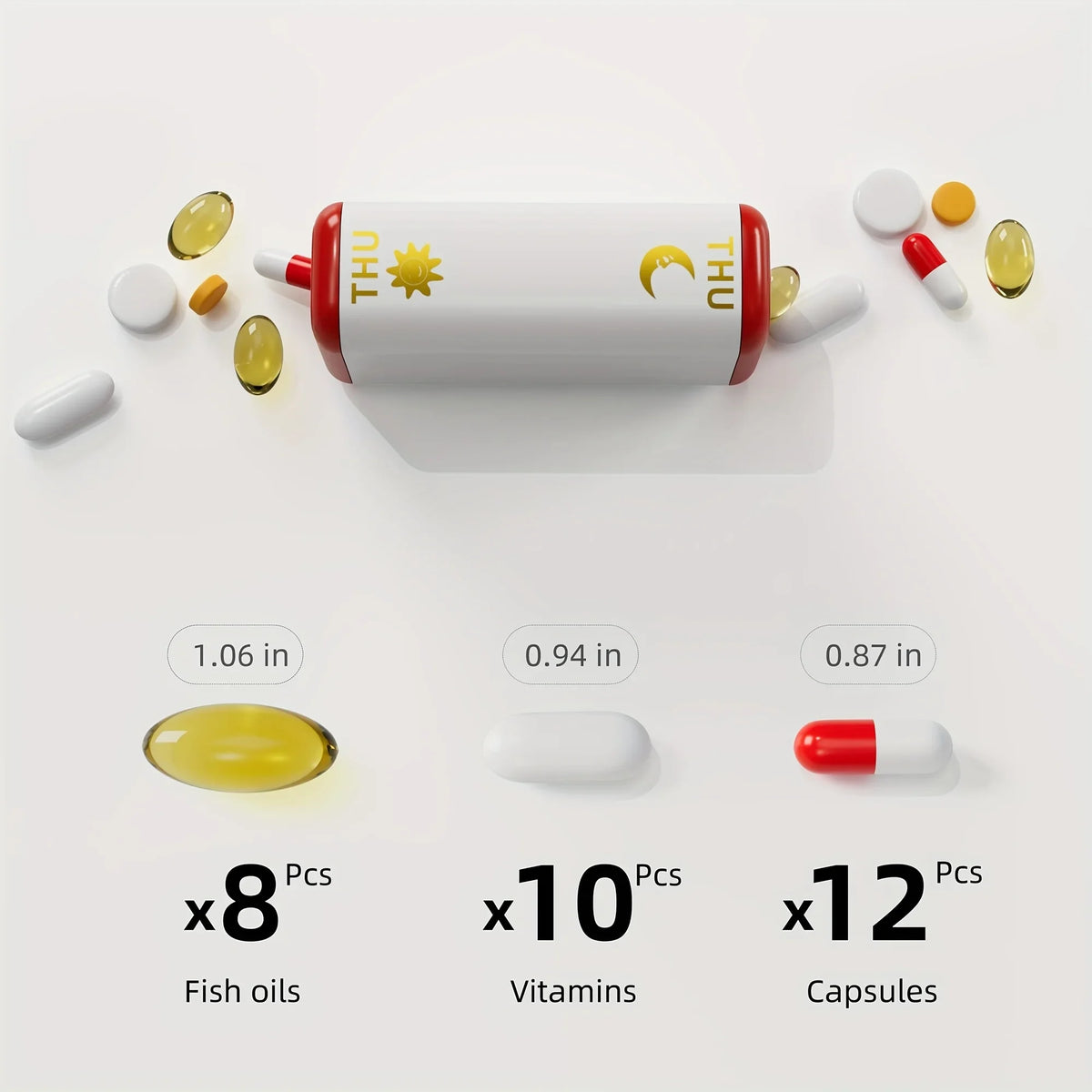 Weekly Pill Organizer Two Time a Day, 7 Day Travel Pill Box, Daily Medicine Organizer, AM&PM Portable Pill Case