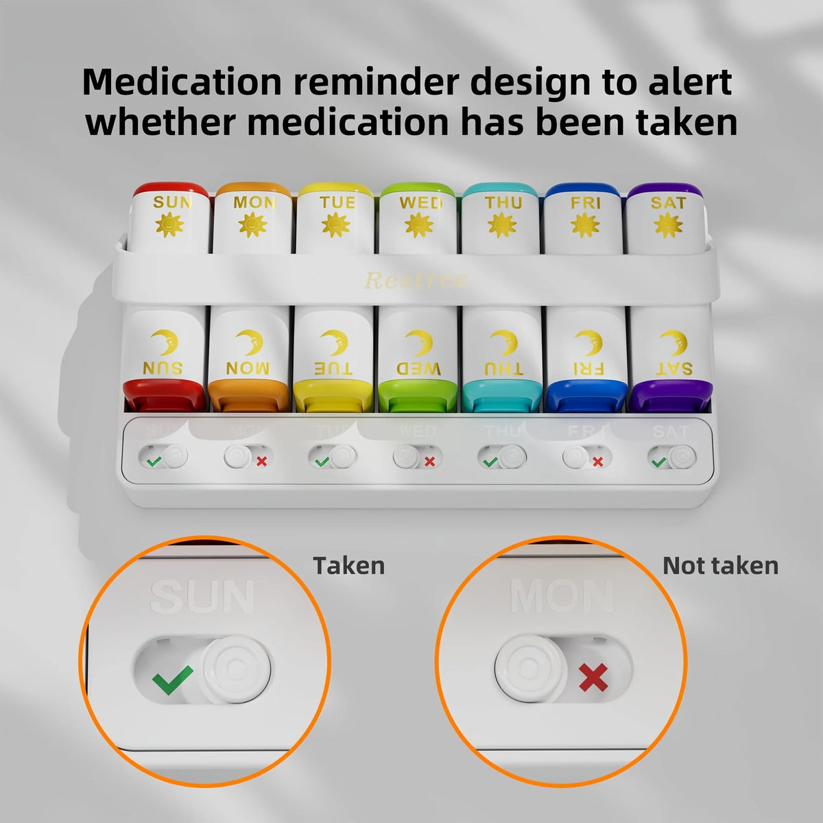 Weekly Pill Organizer Two Time a Day, 7 Day Travel Pill Box, Daily Medicine Organizer, AM&PM Portable Pill Case