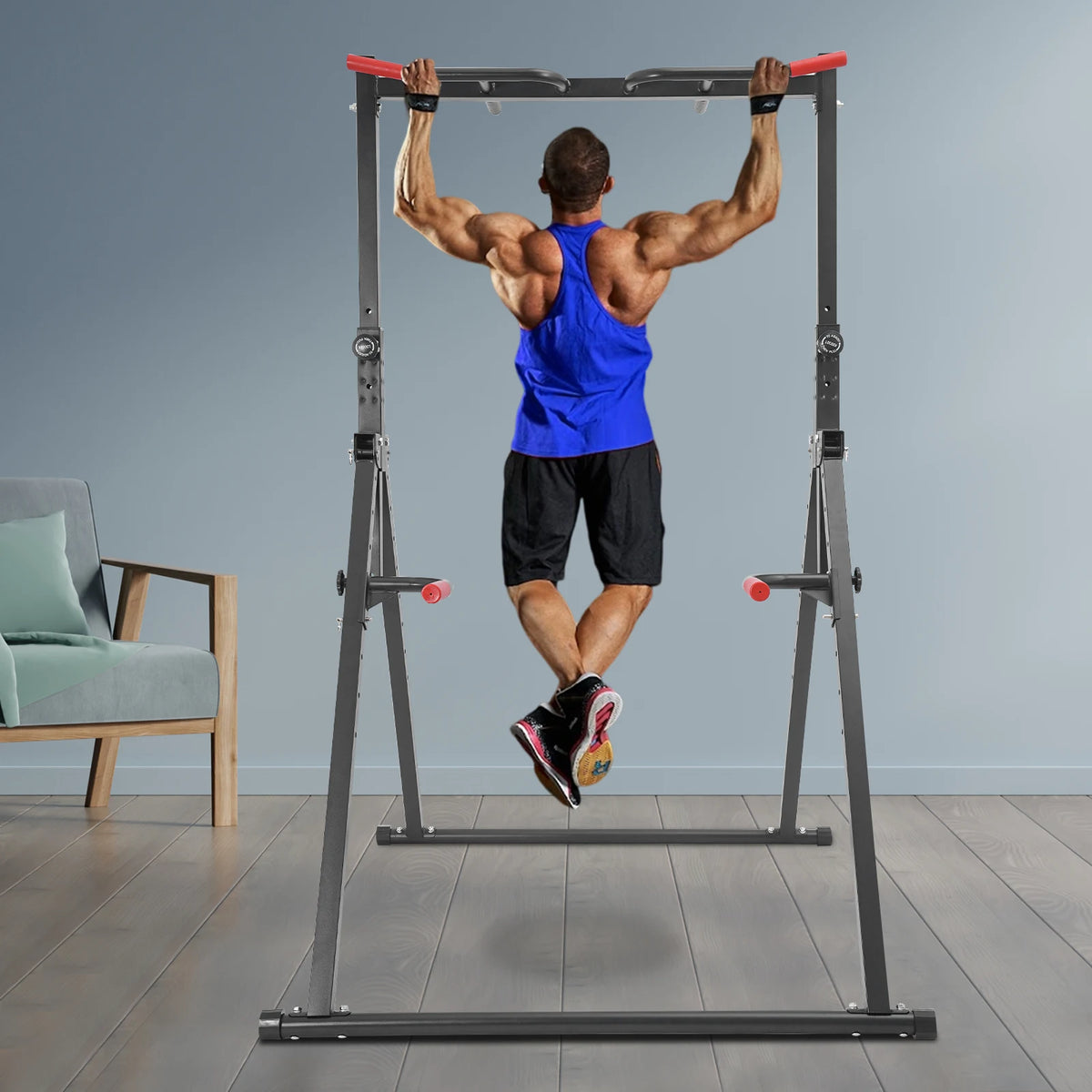 Pull Up Bar Dip Bar Power Tower Adjustable Home Gym