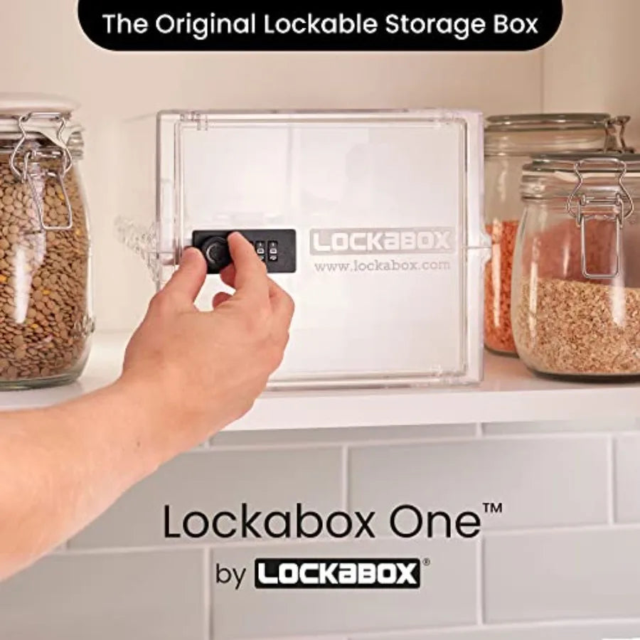 One™ Premium Lock Box Medium Combination Lock Box For Food, Medicine and Home Safety External Size 12 x 8 x 6.6 Inch