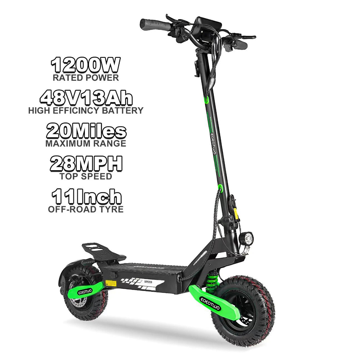 EOEOTWO 1200W Off Road Electric Scooter Foldable For Adults 48V