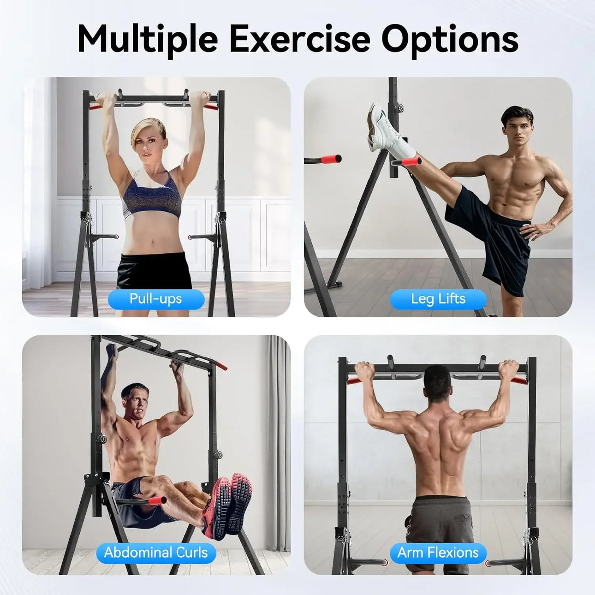 Pull Up Bar Dip Bar Power Tower Adjustable Home Gym