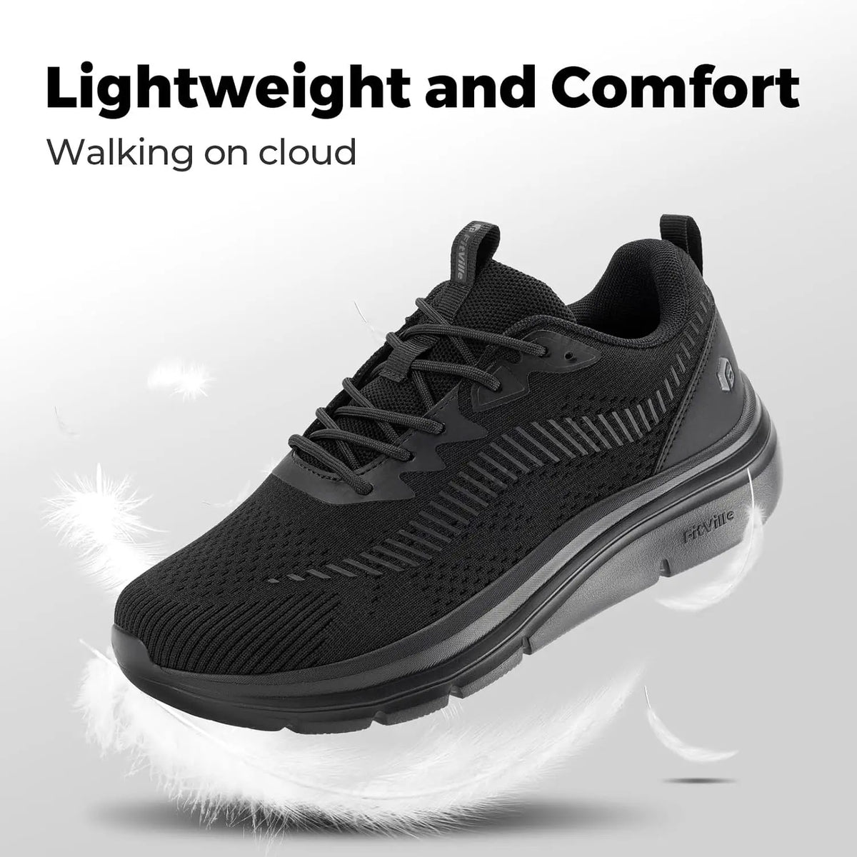 FitVille Men's Orthopedic Walking Sneakers for Foot Pain Relief