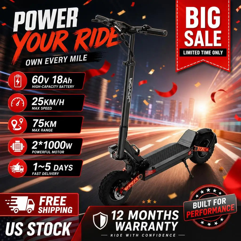 Joyor S10 Folding Electric Scooter Dual 1000W Motors 60V 18Ah