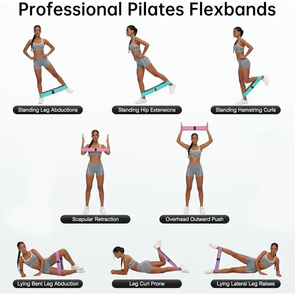 3-Set Proportional Resistance Bands for Fitness, Pilates, Yoga, Home Gym, Lower Body Training | Suitable for All Strength Levels
