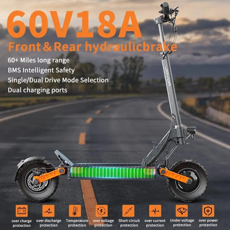 Joyor S10 Folding Electric Scooter Dual 1000W Motors 60V 18Ah