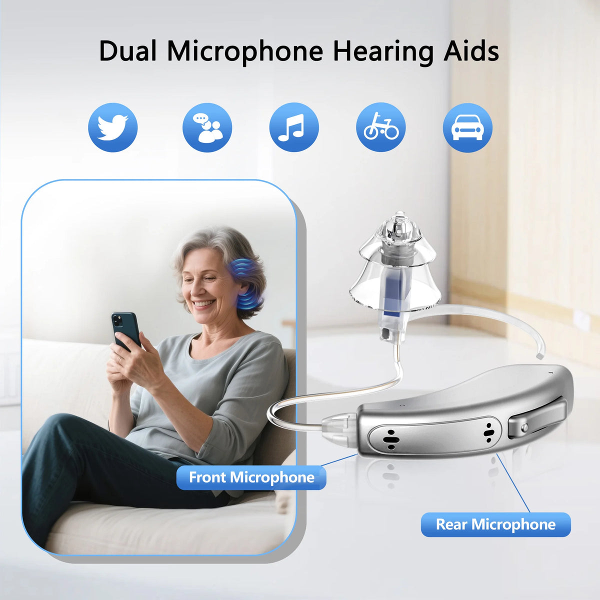 Zepau Rechargeable Hearing Aids With App Control And Noise Cancellation