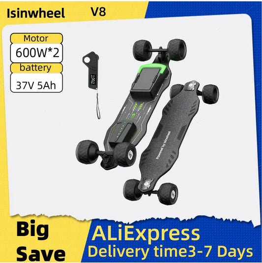 Isinwheel V8 Dual Motor Electric Scooter 600W 37V Battery