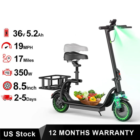 Maxshot Electric Scooter With Seat Foldable And Digital Display
