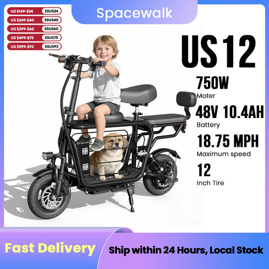 Eilleo Spacewalk 750W Electric Scooter With Large Pet Basket