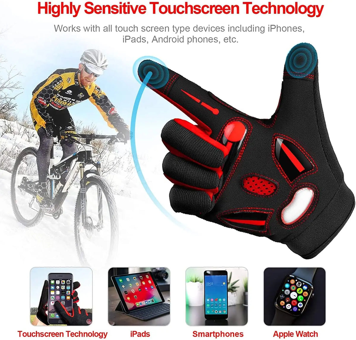 Racing Gloves Breathable MTB Road Cycling Touchscreen Unisex