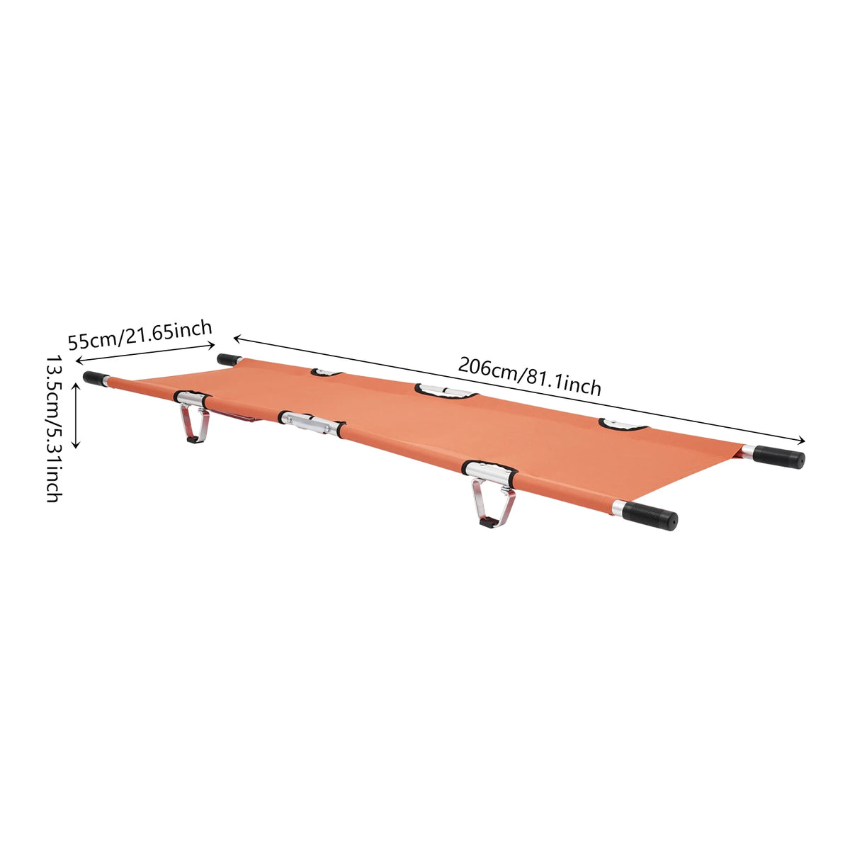 Foldable Medical Emergency Stretcher Portable Patient Transport Stretcher with Safety Belts 350LBS Capacity