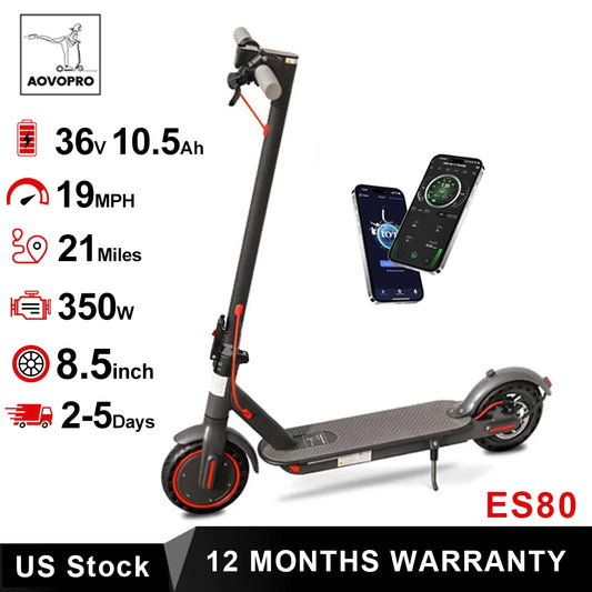 AOVOPRO ES80 Electric Scooter 350W Foldable 19 MPH Max Speed