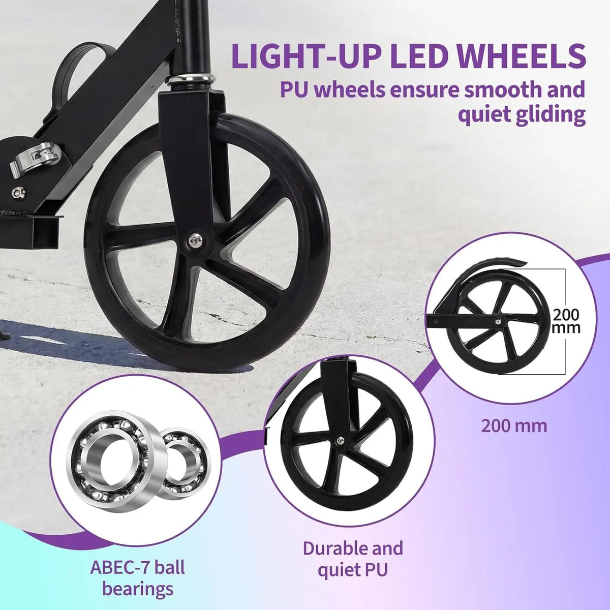 HiMISS Urban Ride Kick Scooter for Kids Teens Foldable Aluminum