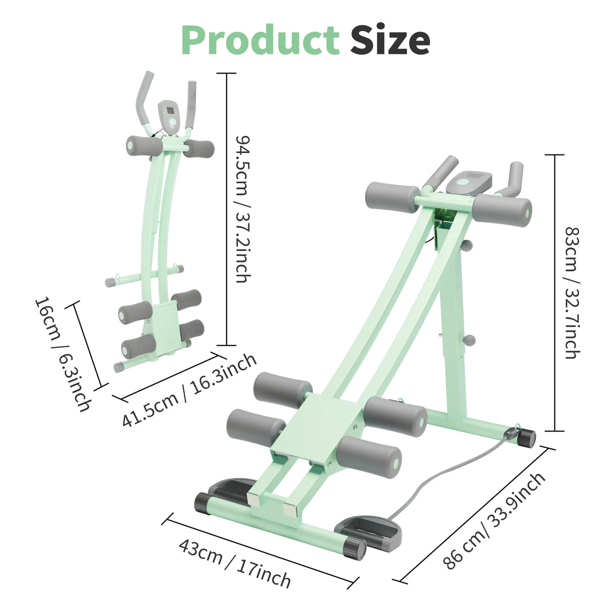 Abdominal Curling Exercise Machine Dual Track Foldable Home Gym Trainer