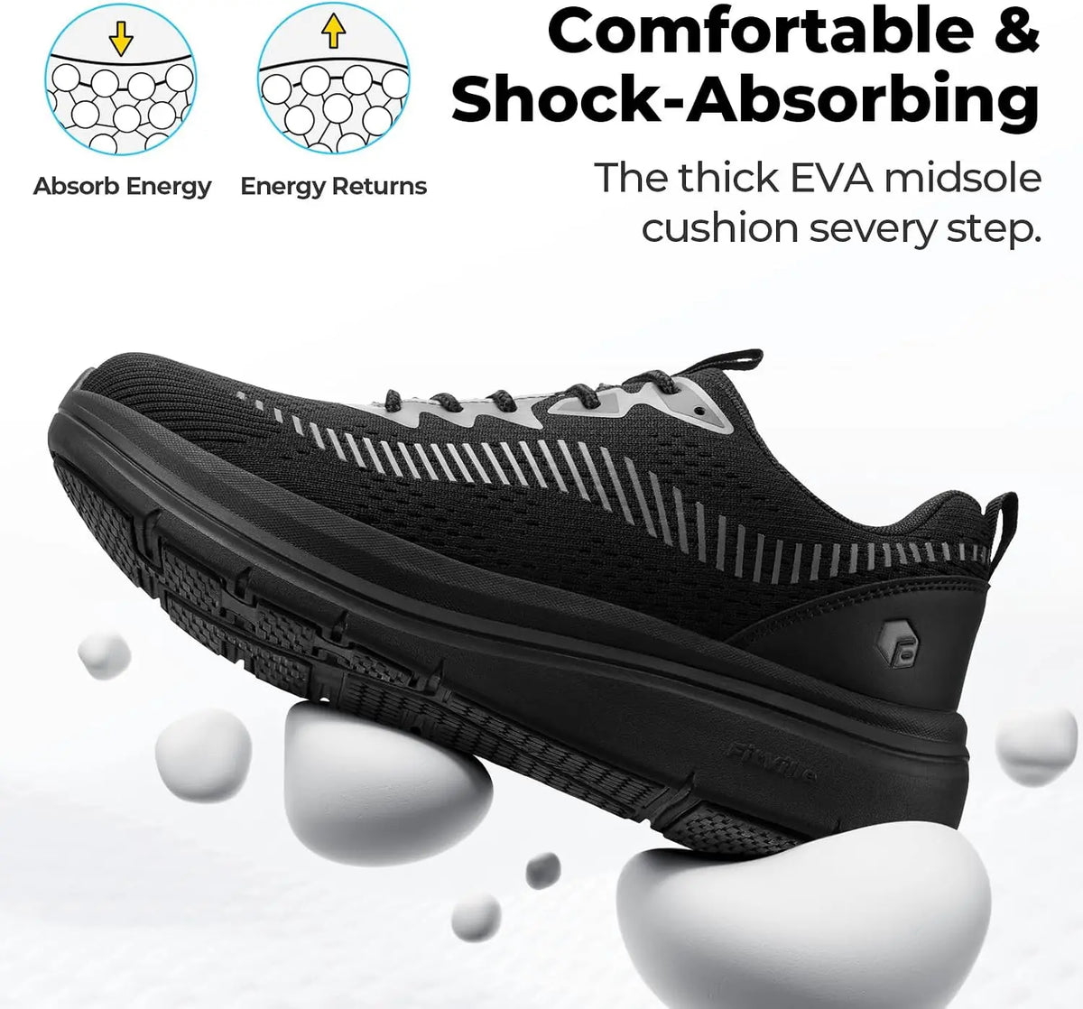 FitVille Men's Orthopedic Walking Sneakers for Foot Pain Relief