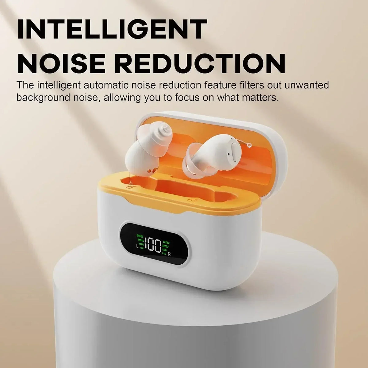 Rechargeable Invisible CIC Hearing Aid With Automatic Noise Reduction