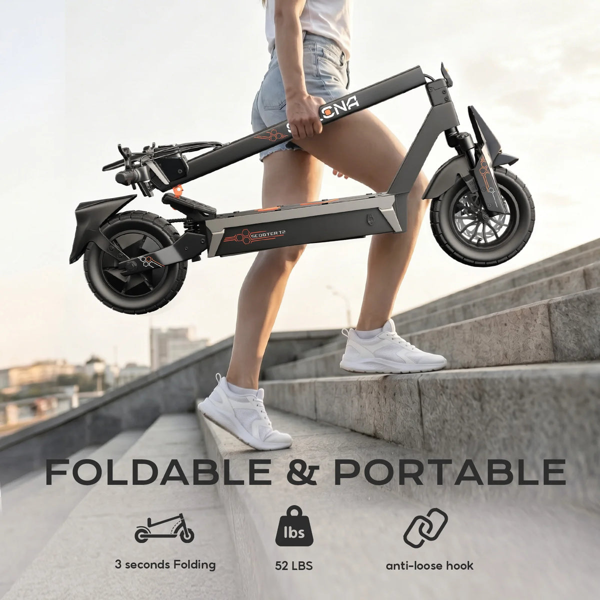 FENGQS ONECNA T2 1200W Dual Motor Foldable Electric Scooter